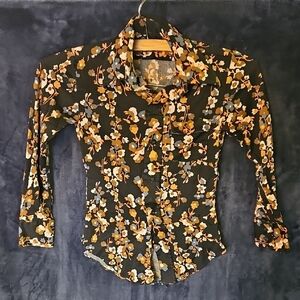Vintage Floral Long Sleeve Kids Blouse